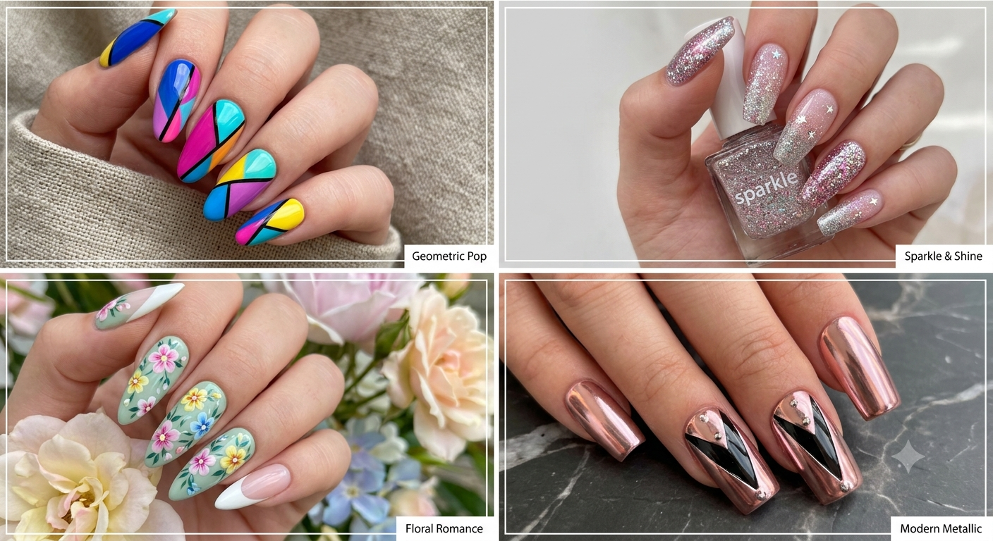 Examples of custom nail art designs